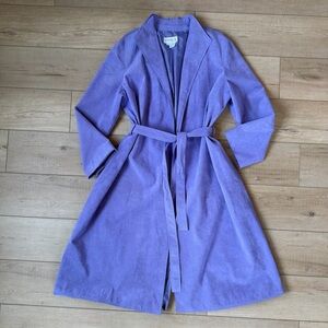 VINTAGE ULTRASUEDE Brand Fabric Purple Modern Belted Lined Jacket Coat Size 18
